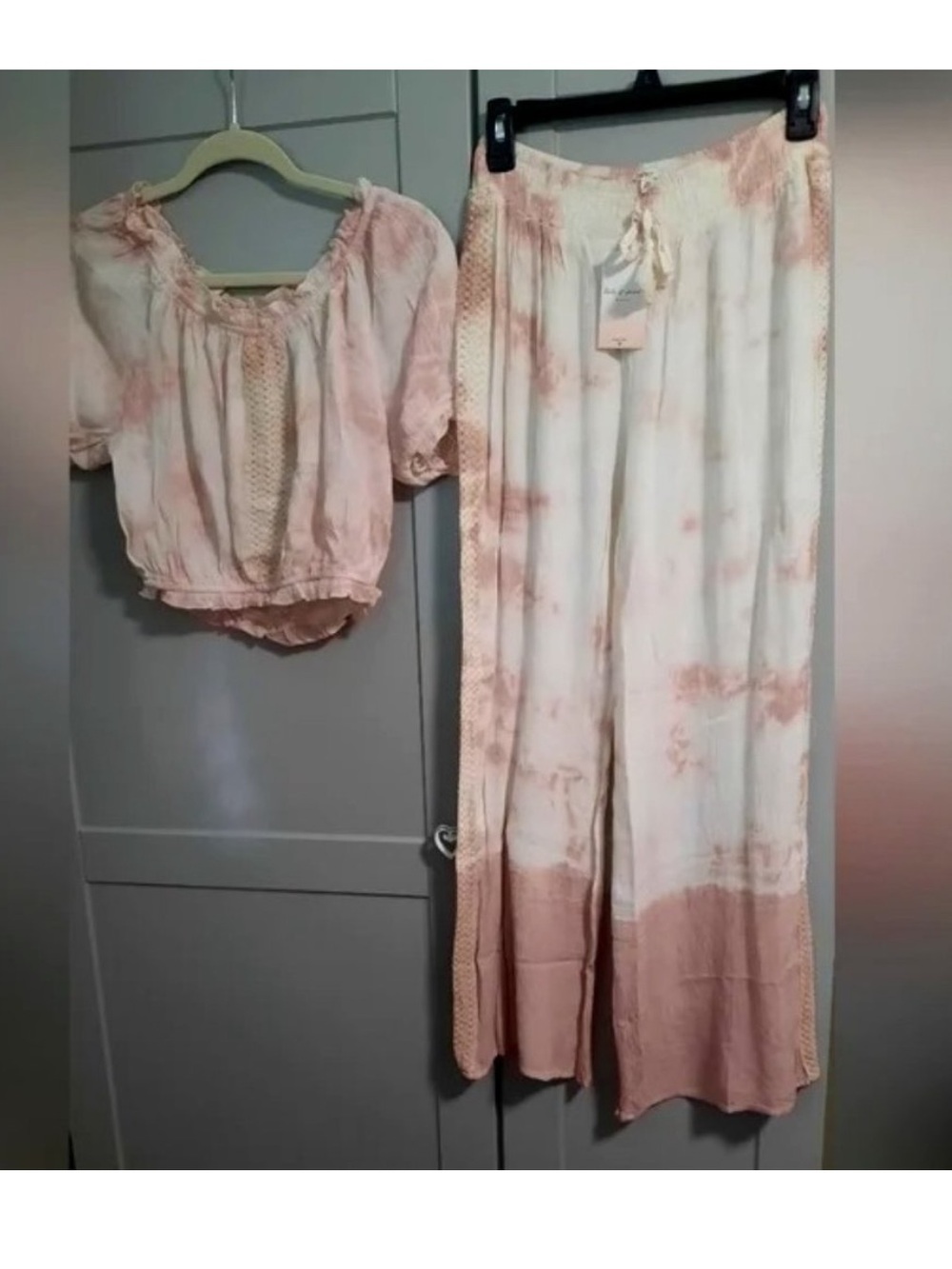 NWT Kiwi + Punch Miami Pink Rose Tie Dye 2 Piece Set size L